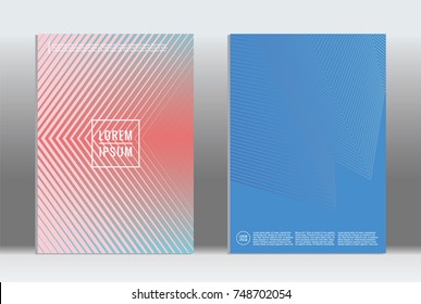 Minimal geometric cover. Vector abstract line pattern for poster design. Set of templates for business brochures. 2d prints for banner background. Graphic pattern for annual album backdrop.