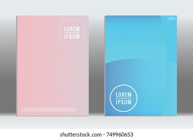 Minimal geometric cover. Vector abstract line pattern for poster design. Set of templates for business brochures. 2d prints for banner background. Graphic pattern for annual album backdrop.