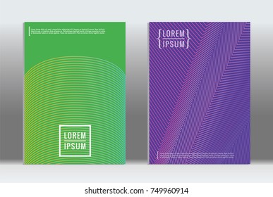 Minimal geometric cover. Vector abstract line pattern for poster design. Set of templates for business brochures. 2d prints for banner background. Graphic pattern for annual album backdrop.