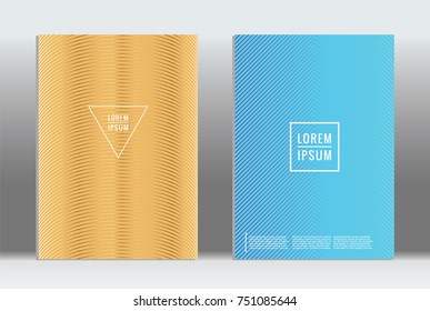 Minimal geometric cover. Vector abstract line pattern for poster design. Set of templates for business brochures. 2d prints for banner background. Graphic pattern for annual album backdrop.