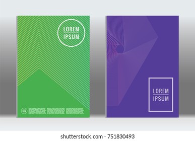 Minimal geometric cover. Vector abstract line pattern for poster design. Set of templates for business brochures. 2d prints for banner background. Graphic pattern for annual album backdrop.