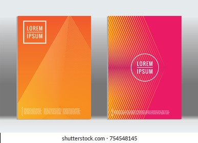 Minimal geometric cover. Vector abstract line pattern for poster design. Set of templates for business brochures. 2d prints for banner background. Graphic pattern for annual album backdrop.