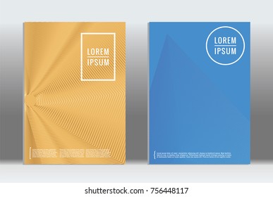 Minimal geometric cover. Vector abstract line pattern for poster design. Set of templates for business brochures. 2d prints for banner background. Graphic pattern for annual album backdrop.
