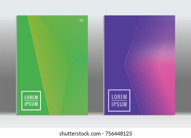 Minimal geometric cover. Vector abstract line pattern for poster design. Set of templates for business brochures. 2d prints for banner background. Graphic pattern for annual album backdrop.