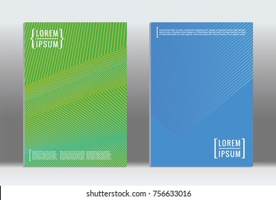 Minimal geometric cover. Vector abstract line pattern for poster design. Set of templates for business brochures. 2d prints for banner background. Graphic pattern for annual album backdrop.