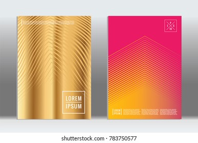 Minimal geometric cover. Vector abstract line pattern for poster design. Set of templates for business brochures. 2d prints for banner background. Graphic pattern for annual album backdrop.