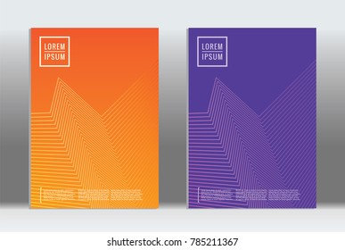 Minimal geometric cover. Vector abstract line pattern for poster design. Set of templates for business brochures. 2d prints for banner background. Graphic pattern for annual album backdrop.