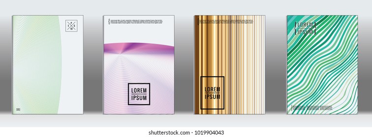 Minimal geometric cover.  Vector trendy line pattern for poster design.  Gradient templates for business brochures.  2d prints for banner background.  Business graphic design backdrop.