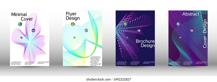 Minimal vector cover design with abstract lines. 