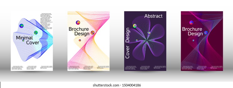 The minimal geometric coverage. Cover design. A set of modern abstract covers. Minimal vector cover design with abstract lines.