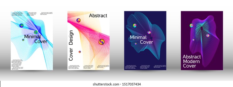 The minimal geometric coverage. Cover design. Set of modern abstract musical backgrounds. Sound flyer for creating a fashionable  cover, banner, poster, booklet.