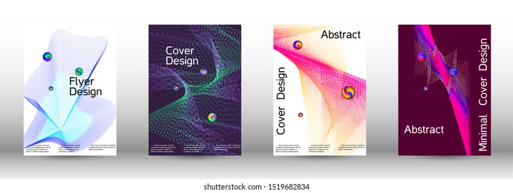 The minimal geometric coverage. Cover design. Set of modern abstract musical backgrounds. Sound flyer for creating a fashionable  cover, banner, poster, booklet.