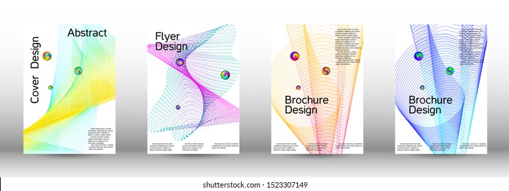 The minimal geometric coverage. Cover design. A set of modern abstract covers. Minimal vector cover design with abstract lines.