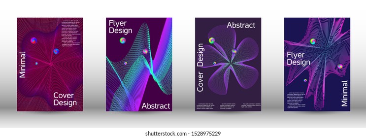 The minimal geometric coverage. Cover design. A set of modern abstract covers. Minimal vector cover design with abstract lines.
