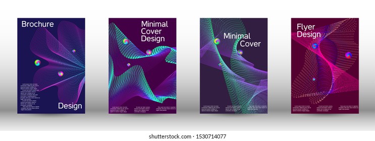 The minimal geometric coverage. Cover design. A set of modern abstract covers. Minimal vector cover design with abstract lines.