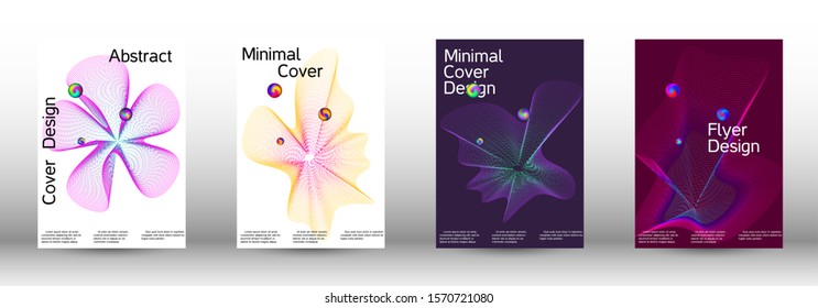 The minimal geometric coverage. Cover design. Set of modern abstract musical backgrounds. Sound flyer for creating a fashionable  cover, banner, poster, booklet.