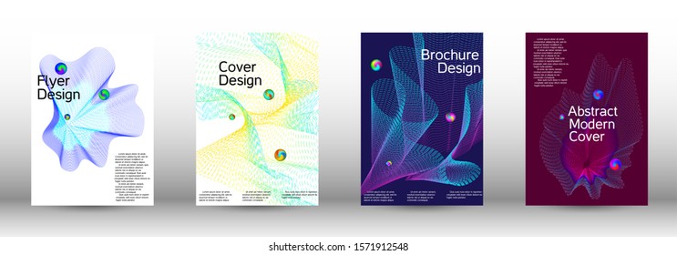 The minimal geometric coverage. Cover design. A set of modern abstract covers. Minimal vector cover design with abstract lines.