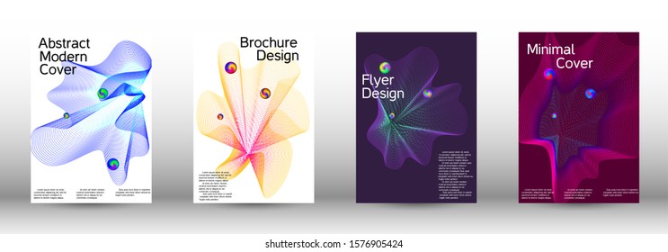 The minimal geometric coverage. Cover design. Set of modern abstract musical backgrounds. Sound flyer for creating a fashionable  cover, banner, poster, booklet.