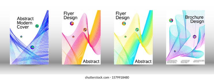 The minimal geometric coverage. Cover design. Set of modern abstract musical backgrounds. Sound flyer for creating a fashionable  cover, banner, poster, booklet.