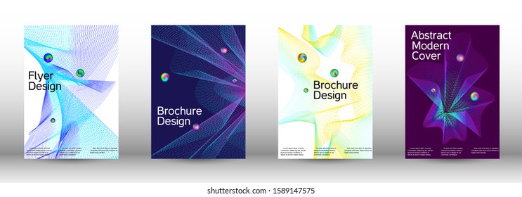 The minimal geometric coverage. Cover design. A set of modern abstract covers. Minimal vector cover design with abstract lines.