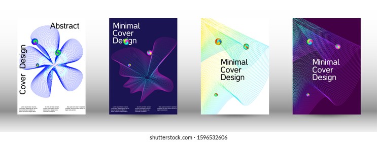 The minimal geometric coverage. Cover design. A set of modern abstract covers. Minimal vector cover design with abstract lines.