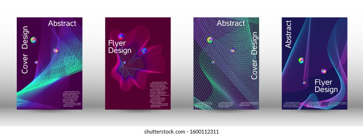 The minimal geometric coverage. Cover design. A set of modern abstract covers. Minimal vector cover design with abstract lines.