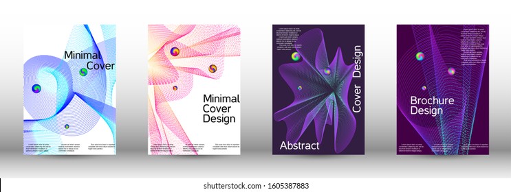 The minimal geometric coverage. Cover design. Set of modern abstract musical backgrounds. Sound flyer for creating a fashionable  cover, banner, poster, booklet.