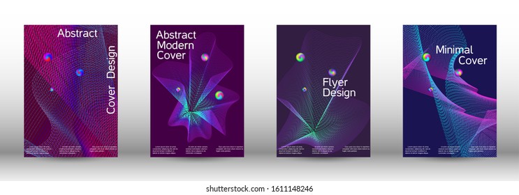 The minimal geometric coverage. Cover design. Set of modern abstract musical backgrounds. Sound flyer for creating a fashionable  cover, banner, poster, booklet.
