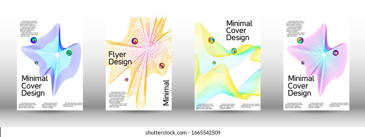 Minimal Geometric Coverage Cover Design Set: стоковая векторная графика (бе...