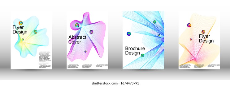 The minimal geometric coverage. Cover design. Set of modern abstract musical backgrounds. Sound flyer for creating a fashionable  cover, banner, poster, booklet.