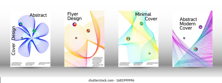 Die minimale geometrische Abdeckung. Deckungsdesign.  Eine Reihe moderner abstrakter Cover. Minimale Vektorillustration-Deckengestaltung mit abstrakten Linien.