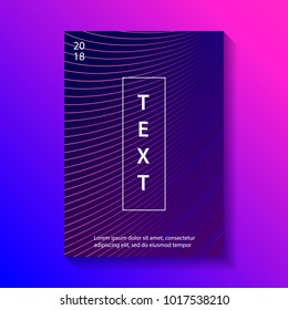 Minimal geometric coverage. Modern abstract gradient lines. Trendy style. Futuristic template for poster, banner, invitation, cover. Vector illustration