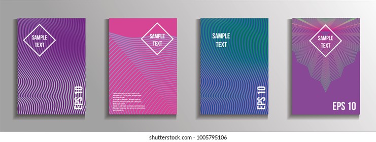 The minimal geometric coverage. A set of modern abstract oblong objects from vector abstract lines. Future template for the design of the background of albums, business brochures, banner, poster.