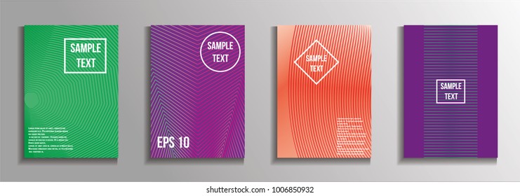 The minimal geometric coverage. A set of modern abstract oblong objects from vector abstract lines. Future template for the design of the background of albums, business brochures, banner, poster.