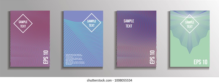 The minimal geometric coverage. A set of modern abstract oblong objects from vector abstract lines. Future template for the design of the background of albums, business brochures, banner, poster.
