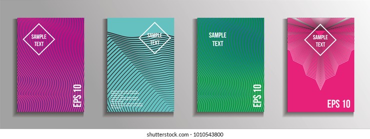 The minimal geometric coverage. A set of modern abstract oblong objects from vector abstract lines. Future template for the design of the background of albums, business brochures, banner, poster.