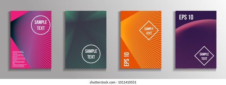 The minimal geometric coverage. A set of modern abstract oblong objects from vector abstract lines. Future template for the design of the background of albums, business brochures, banner, poster.