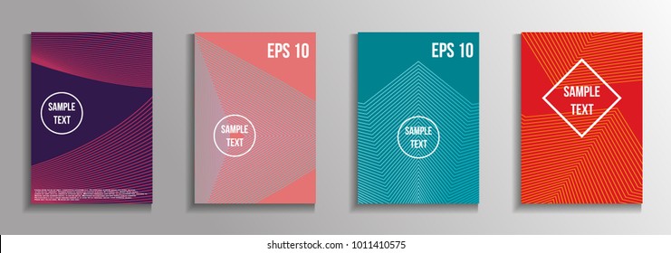 The minimal geometric coverage. A set of modern abstract oblong objects from vector abstract lines. Future template for the design of the background of albums, business brochures, banner, poster.