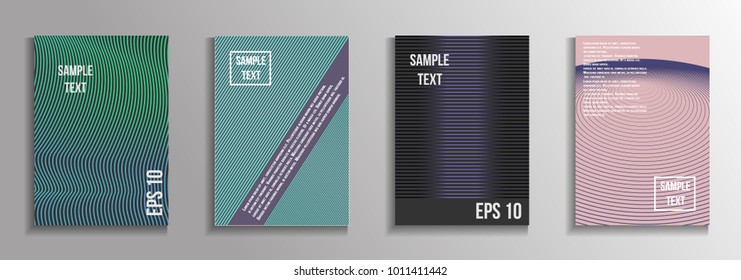 The minimal geometric coverage. A set of modern abstract oblong objects from vector abstract lines. Future template for the design of the background of albums, business brochures, banner, poster.