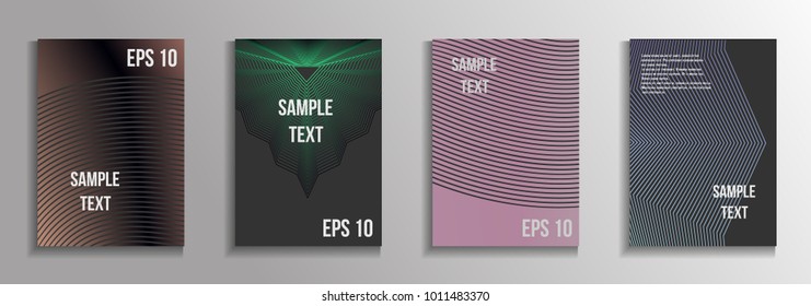 The minimal geometric coverage. A set of modern abstract oblong objects from vector abstract lines. Future template for the design of the background of albums, business brochures, banner, poster.