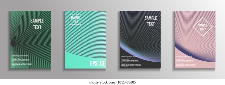 The minimal geometric coverage. A set of modern abstract oblong objects from vector abstract lines. Future template for the design of the background of albums, business brochures, banner, poster.