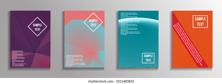 The minimal geometric coverage. A set of modern abstract oblong objects from vector abstract lines. Future template for the design of the background of albums, business brochures, banner, poster.