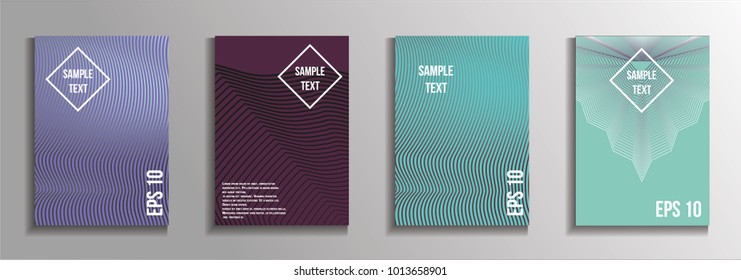 The minimal geometric coverage. A set of modern abstract oblong objects from vector abstract lines. Future template for the design of the background of albums, business brochures, banner, poster.