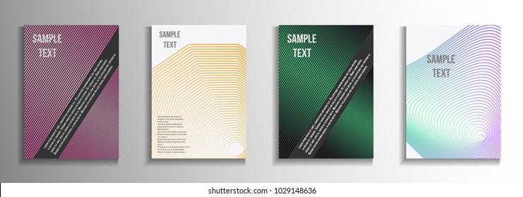 The minimal geometric coverage. A set of modern abstract covers. Creative background colors.  Suitable for decorating business brochures, banners, posters.
