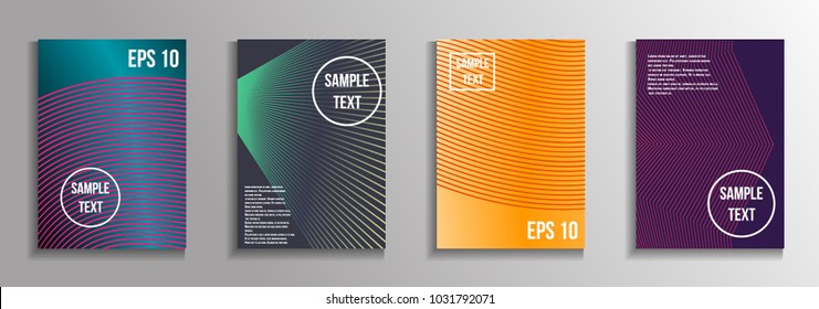 The minimal geometric coverage. A set of modern abstract oblong objects from vector abstract lines. Future template for the design of the background of albums, business brochures, banner, poster.