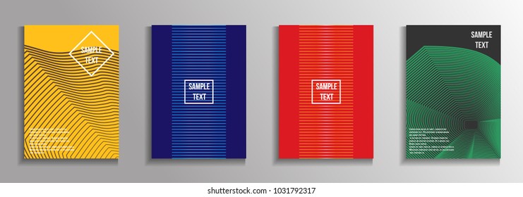 The minimal geometric coverage. A set of modern abstract oblong objects from vector abstract lines. Future template for the design of the background of albums, business brochures, banner, poster.