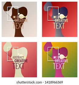 The minimal geometric coverage. A set of modern abstract oblong objects from vector abstract lines. Future template for the design of the background of albums, business brochures, banner, poster.