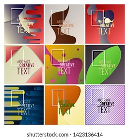 The minimal geometric coverage. A set of modern abstract oblong objects from vector abstract lines. Future template for the design of the background of albums, business brochures, banner, poster.