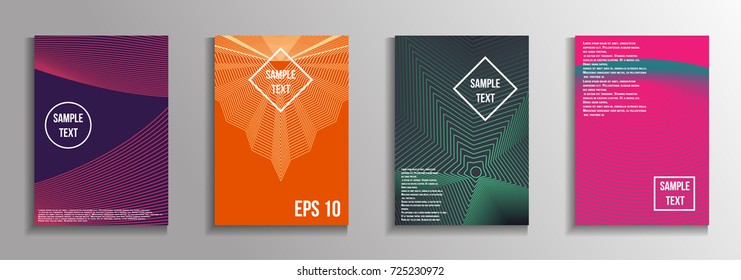 The minimal geometric coverage. A set of modern abstract oblong objects from vector abstract lines. Future template for the design of the background of albums, business brochures, banner, poster.