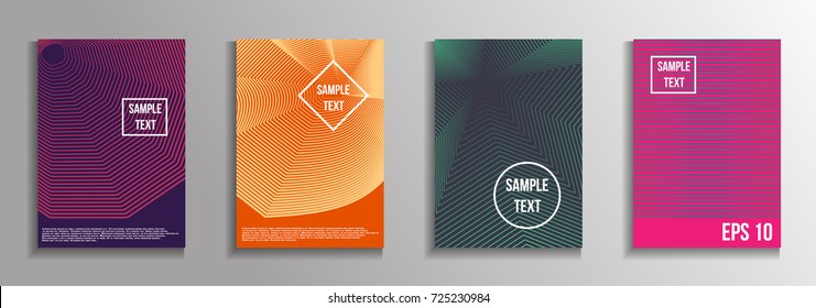 The minimal geometric coverage. A set of modern abstract oblong objects from vector abstract lines. Future template for the design of the background of albums, business brochures, banner, poster.